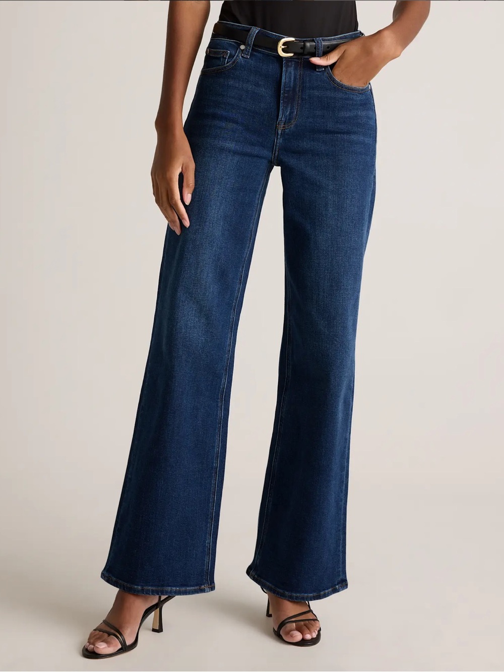 Quince Dark Blue Wide-Leg Jeans - Picture 4 of 14